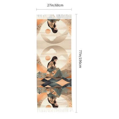 Meditation Scarf for Women Winter Warm Scarves, Cashmere Feel Tassel Fashion Scarfs, Pashmina Shawl and Wraps