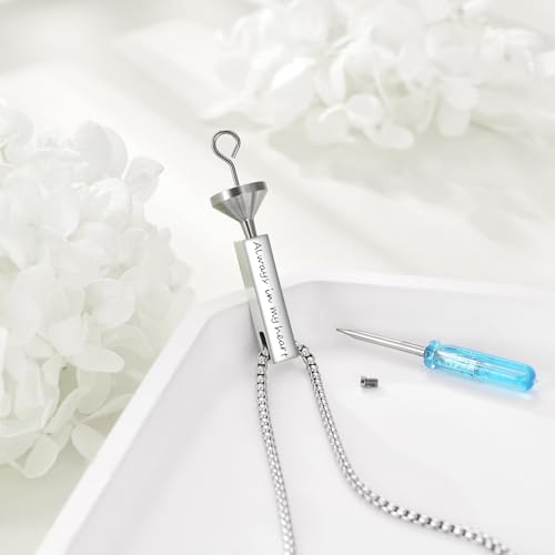 Cremation Urn Necklaces for Ashes Sterling Silver 3D Vertical Bar Memorial Pendant for Loved Ones Keepsake Cremation Jewelry Gifts for Women Men - style: Owl&Tree of Life