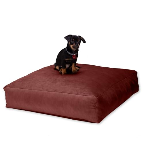 Jaxx Brio Large Décor Floor Pillow/Meditation Yoga Cushion, Plush Microvelvet, Berry Red - color: Berry Red