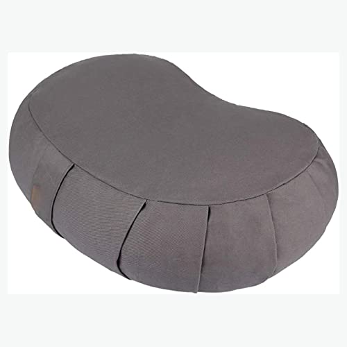 Yoga Meditation Cushion, Zabuton Meditation Pillow, Yoga Bolster/Pillow, Floor seat, Zippered Organic Cotton Cover, Natural Buckwheat - color: Grey, size: 16.9*10.6*5.5inch