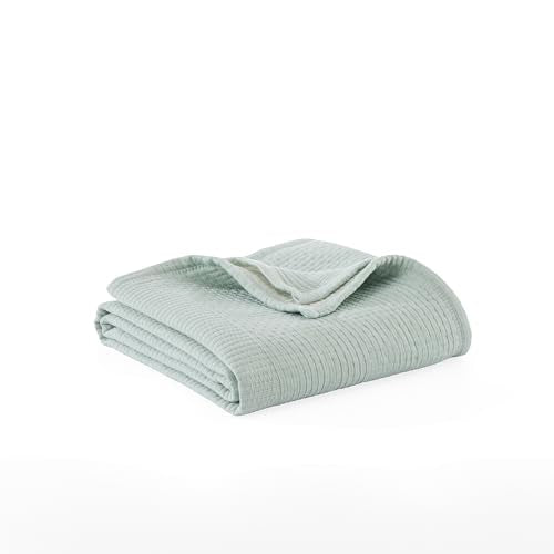 Berkshire 3-Layer Fleece Throw, Ultra Soft Lightweight Thermal Blanket with Cotton-Like Feel, All-Season Cozy Bed Cover for Couch Bed, Machine Washable(Throw Size 50" x 60", Southern Blues) - color: Southern Blues, size: Throw (50 in x 60 in)