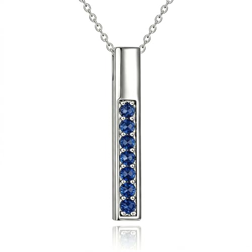 POPLYKE Chakra Necklace for Women 925 Sterling Silver Bar/Inifinity/Cross Necklace Mother Day Jewelry Gift for Women - style: September