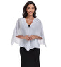 Shawls and Wraps for Evening Dresses Chiffon Soft Shawl for Wedding Guest Party Cover Up - color: White