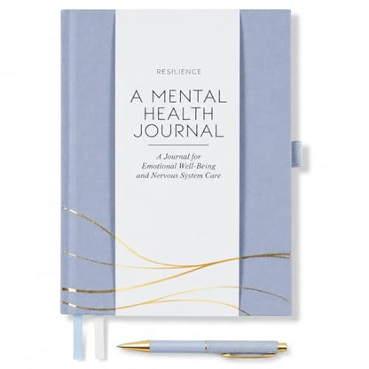 Mental Health Journal – 90 Days of Nervous System Regulation, Anxiety Relief & Emotional Resilience | Guided Daily Prompts + Safety Sequence Card + QR Bonus | Premium Hardcover Gift by a Nervous System Educator - color: BlueGrey