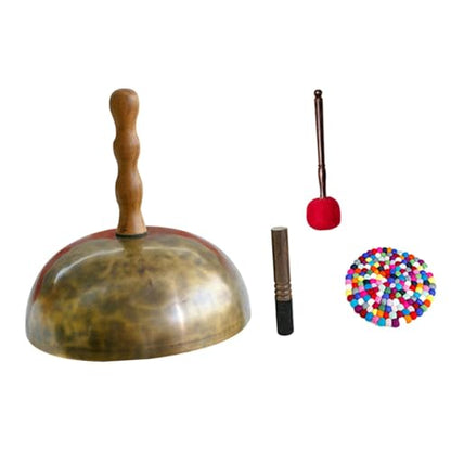 predolo Tibetan Bowl Set with Detachable Handle And Cushion for Sound, Large