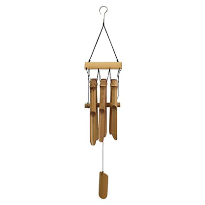 Bamboo Wind Chime Outdoor, 6 Small Bamboo Bell Tubes for Outdoor or Indoor Home Décor, Handmade Natural Soothing Sound 23 inches