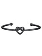 U7 Unisex Simple Cuff Bracelet 18K Real Gold Platinum Plated Fine Bracelets Fashion Jewelry Open Bangle Cuff Bracelets, Twisted or Heart Style - color: D.Knot Bracelet-Black