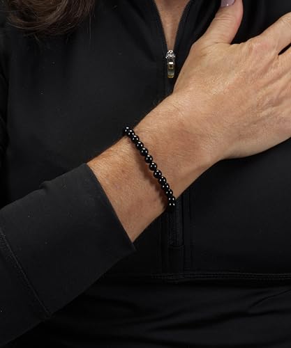 Cherry Tree Collection - Small, Medium, Large Sizes - Gemstone Beaded Bracelets For Women and Men - 6mm Round Beads - color: Black Tourmaline, size: Large