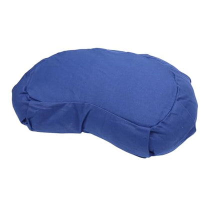 Yinhing Half Moon Meditation Cushion Filled with Buckwheat Hulls Premium Soft Cotton Cover Ergonomically Designed Meditation Pillow Comfortable Support for Mindfulness Practice - color: Dark Blue