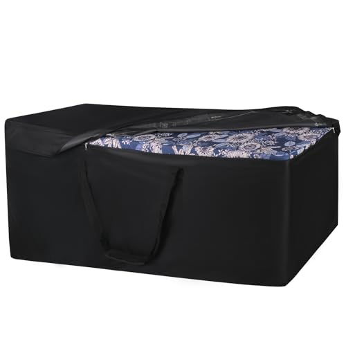 NettyPro Patio Cushion Storage Bags Water-Resistant Extra Large Bag for Outdoor Furniture Christmas Tree Storage Bag 9 Ft, 65 x 20 x 28 Inch, Black - color: Black, size: 1 Pack-65L x 20W x 28H