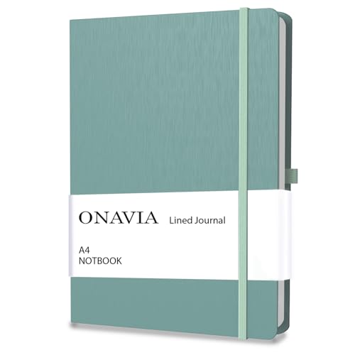 A4 Notebook Hardcover, 8.5" x 11" College Ruled Journal Notebook, Lay Flat 160 Pages (80 Sheets) Lined Notebook for School Notes, Note Taking, Midnight Green