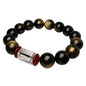 12mm Black Obsidian Bracelet for Men – Large Bead Chunky Stone Bracelet, Bold Masculine Style with Natural Protection Energy, Adjustable Habit Reminder & Stress Relief Jewelry Gift