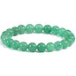 Natural Gemstones Bracelet 8mm Chakra Round Beads Energy Power Crystal Reiki Healing Elastic Stretch 7 Inch for Women Men Unisex - color: Green Aventurine