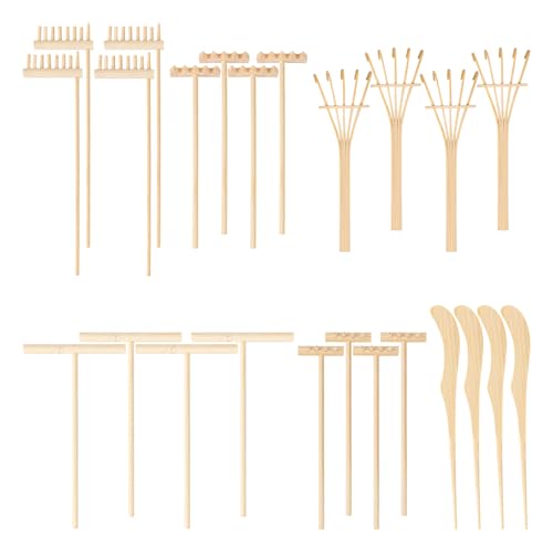24 PCS Mini Zen Garden Rake Tools, Zen Garden Accessories, Zen Garden Tools Bulk Zen Garden Bamboo Sand Rake Set for Home, Office Decor and Meditation Tools