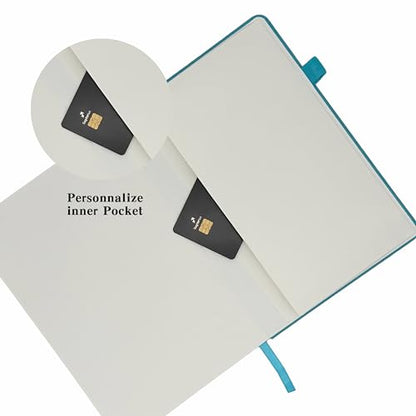 Hardcover Lined Journal Notebook, 192 Pages A5 Notebooks College Ruled, Journal for Women & Men, Notebooks for Note Taking/School/Work, 100GSM, 5.7" x 8.5" (Blue) - color: Blue