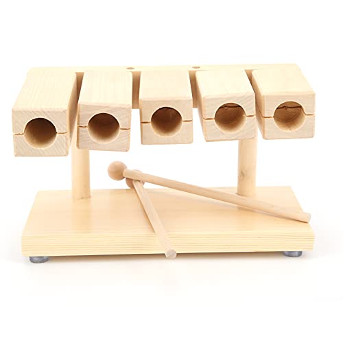Qiilu Percussion Rhythm Blocks for Kids - Wooden Percussion Block 5 Tones Maple Rhythm Blocks with Hammer for National Opera Music - Wood Musical Instrument