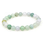 MJDCB Featured Men Women 8mm Beads Bracelet Elastic Natural Stone Yoga Bracelet Bangle 6.7" - color: Jadeite