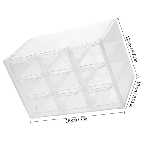 Holibanna 9-compartment Plastic Drawer Box, Desktop Dustproof Storage Organizer for Jewelry and Sundries, Stackable Makeup and Desk Drawer Case