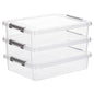 Citylife 3 PCS Plastic Storage Bins with Latching Lids Portable Project Case Clear File Box Stackable Storage Containers for Organizing A4 Paper, Photo, Document, Scrapbook - size: 5QT, style: 3 PCS
