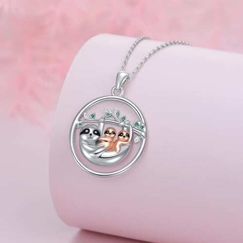 Animal Necklace 925 Sterling Silver Pendant Jewelry Gift for Women Animal Lover - style: Sloth01