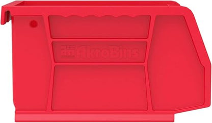 Akro-Mils 30210 AkroBins Plastic Storage Bins, Space-Saving Stackable Bins for Garage, Pantry, Craft Organization, 5" x 4" x 3", Red, 24-Pack - color: Red