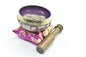 3.75" Tibetan Meditation Yoga Singing Bowl Green Set with free Wooden Mallet and Silk Cushion from Nepal, Singing bowls. (Purple) - color: Purple
