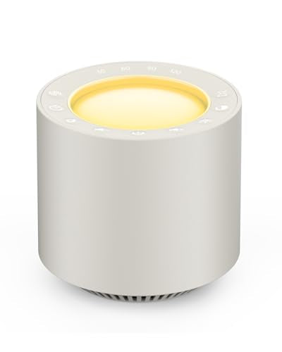 White Noise Sound Machine: Red Light Therapy Sleep Sound Machine with 38 Soothing Sounds & Calming Womb Soother, Memory Function, Dimmable Nursery Night Light with Timer for Baby Adult Gift - color: Putty