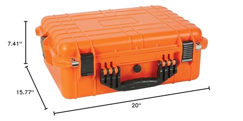Strongway 20in. Plastic Waterproof Storage Case With Foam, Ammo Box, Fit Use of Drones, Camera, Equipments, Pistols,(Orange) - color: Orange