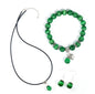 Natural Stretch Gemstone Bracelet Healing Stone Beaded Bracelets for Women Men Gifts (Unisex) - color: Green 3pc
