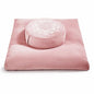 Meditation Cushion Set Zafu & Zabuton – Buckwheat Hull & Memory Foam, Adjustable Floor Pillow for Yoga, Meditation & Sitting, Removable Velvet Cover (Blush Pink) - color: Blush Pink