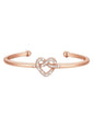 U7 Unisex Simple Cuff Bracelet 18K Real Gold Platinum Plated Fine Bracelets Fashion Jewelry Open Bangle Cuff Bracelets, Twisted or Heart Style - color: E.CZ Knot Bracelet-Rose Gold
