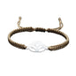 Lotus Symbol Bracelet for Women - Adjustable Cord, Silver Pendant, Spiritual Jewelry Gift - style: Cocoa Brown