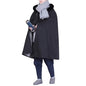 Unisex Meditation Hooded Cloak Winter Oversized Coat Double Layer Plush Poncho Cape One Size Length 100cm - color: Dark Grey