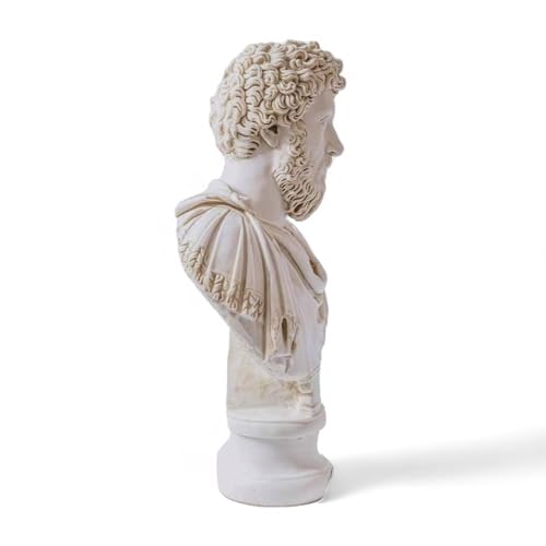 Marcus Aurelius Bust - Elegant Marble Statue for Home Decor and Philosophy Book Collections | Inspirational for Stoicism and Meditations