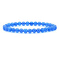 Angelstones Handmade Natural Healing Gemstone 6mm Round Beads Stretch Crystal Bracelet 7 Inch Unisex - color: Blue Agate