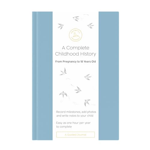 Promptly Journals, A Complete Childhood History: From Pregnancy to 18 Years Old (Dusty Blue, Leatherette) | Baby Book and Pregnancy Journal | Baby Memory Book - color: Dusty Blue