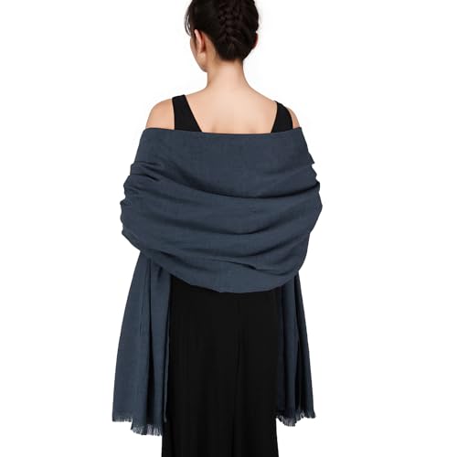 Pashmina shawls and wraps for Evening Dresses Scarf for Women Winter Shawl Wraps for Women Weedings - color: Navy