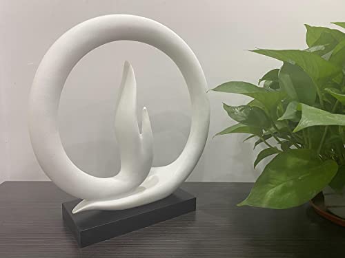 Abstract Buddha Hands Statues,Sandstone Meditating Hands Gesture Sculpture for Yoga,Zen,Home Decor (White)