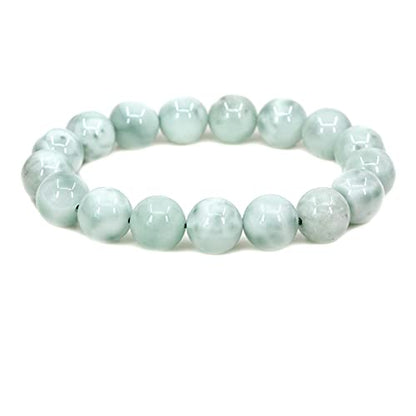 Keleny Semi Precious Stones Natural Gemstones 12mm Round Beads Crystal Stretch Bracelets 7 Inch Unisex - color: Green Angelite