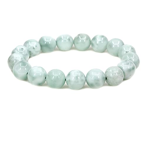Keleny Semi Precious Stones Natural Gemstones 12mm Round Beads Crystal Stretch Bracelets 7 Inch Unisex - color: Green Angelite