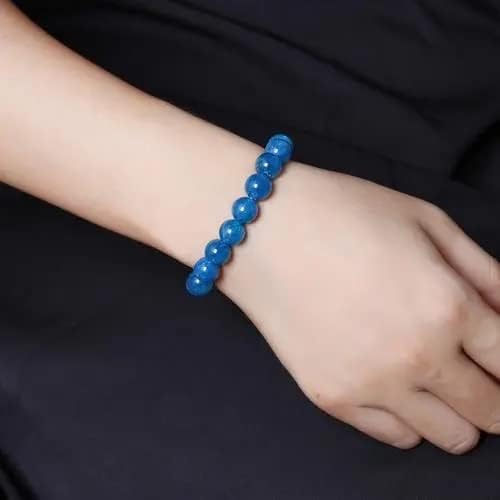Single-pack of pure gemstone bracelets… - color: 8MM-Blue-Apatite