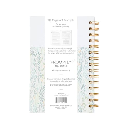 Peace of Mind: A Journal to Calm Anxiety (Eucalyptus Green, Linen/Leatherette) | Anxiety Relief | Mental Health Journal | Anxiety Self-Help Journal | Anxiety Coping Journal