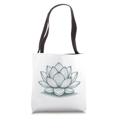 Floral Lotus Spiritual Yoga Meditation Mindfulness & Pilates Tote Bag