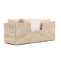 Bathroom Napkin Holder,Natural Travertine Guest Towel Holder,Stone Napkin Holder for Bathroom,Standing Guest Towel Holder Tray for Bathroom Vanity Toilet Kitchen Dining Table, Beige - size: 9.7 x 3.7 Inch