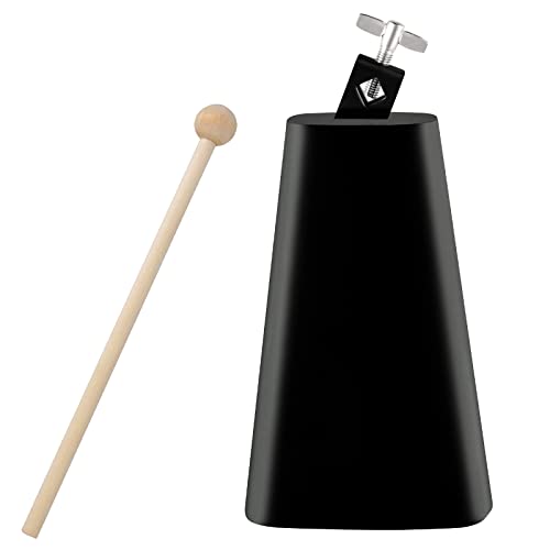 Eastrock 8 inch Metal Steel Cow Bells Noise Makers Hand Percussion Cowbell with Stick for Drum Set - size: 8''