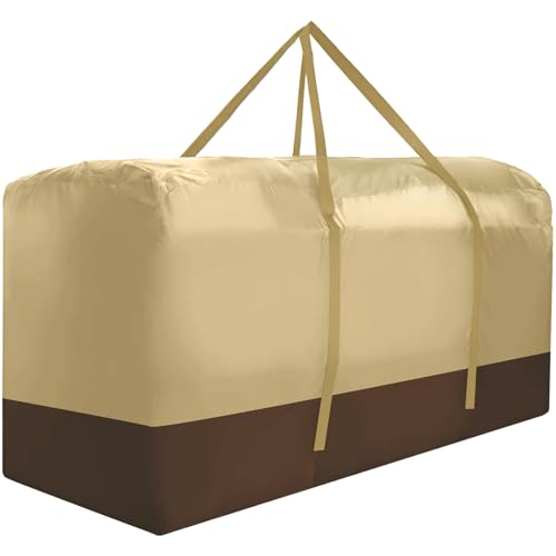 Outdoor Cushion Storage Bag Extra Large 420D Oxford Waterproof Dust Proof Outdoor Zippered Patio Cushion Storage Bag (Beige) - size: X-Large (Pack of 1)