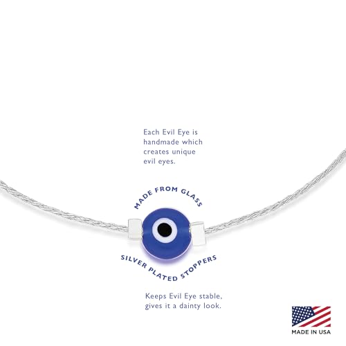 Evil Eye Bracelet Red String Kabbalah Protection Handmade Adjustable Bracelet For Women Men, ADULT Bracelets - color: Silver blue