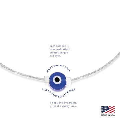 Evil Eye Bracelet Red String Kabbalah Protection Handmade Adjustable Bracelet For Women Men, ADULT Bracelets - color: Silver blue
