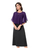 Baoqiya Capelets for women Chiffon Cape Soft Shawls and Wraps Wedding Capes 1920s flapper Cover Up - color: Purple