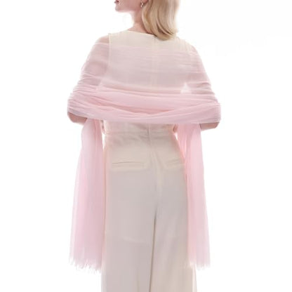 RIIQIICHY Scarf for Women Lightweight Solid Color Long Fashion Gauze Scarves Shawl Wrap - color: Light Pink